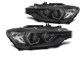 Juego faros delanteros Bmw F30/F31 10.11 - 05.15 Angel Eyes Led Negros Hid Afs Drl