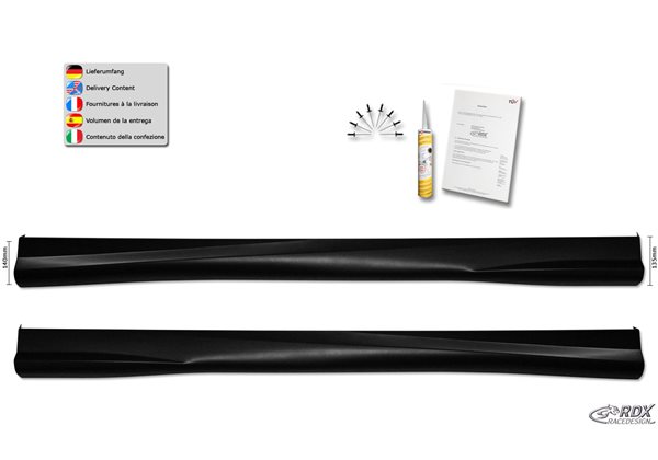 Juego taloneras laterales rdx abs plastico dodge caliber "turbo" 