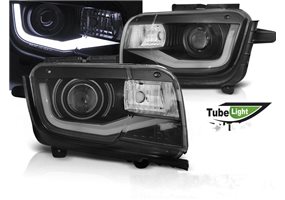 Juego De Faros Delanteros Chevrolet Camaro 09-13 Tube Light Black