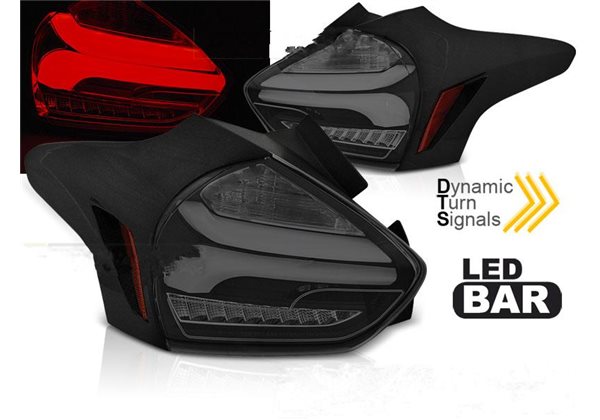 Juego De Pilotos Led Ford Focus 3 15-18 Hatchback Black Smoke Seq Led 