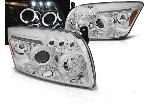 Juego De Faros Delanteros Dodge Caliber 06-12 Angel Eyes Chrome