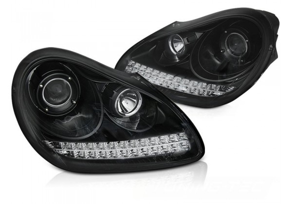 Juego De Faros Delanteros Porsche Cayenne 02-06 Daylight Black Hid