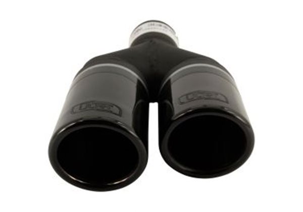 Cola de escape Ulter Sport (Derecho) - Dubbel Rond Ø70mm - Lengte 200/180mm - Montage -50mm - RVS Zwart 