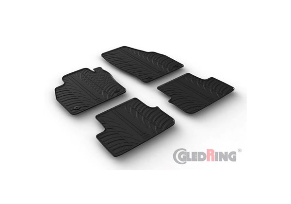 Alfombrilla goma Gledring Audi A1 (GB) 12/2018- (4 piezas+clips montaje) 