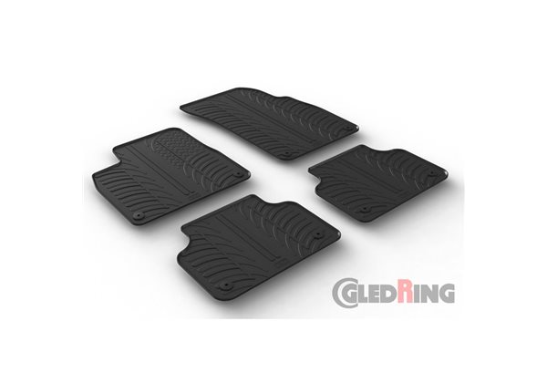 Alfombrilla goma Gledring Audi Q7 6/2015- & Q8 5/2018- (4 piezas+clips montaje) 