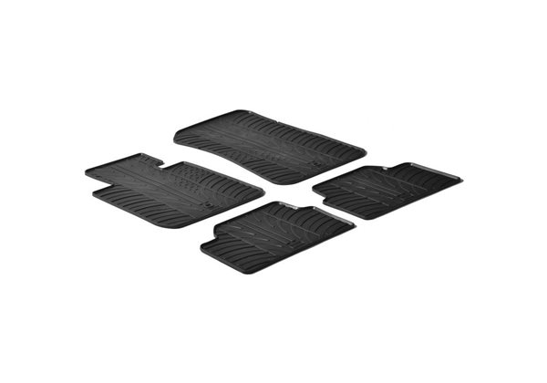 Alfombrilla goma Gledring BMW 1 serie E81/E87 3/5 pueras 2004-2011 (4 piezas+clips montaje) 