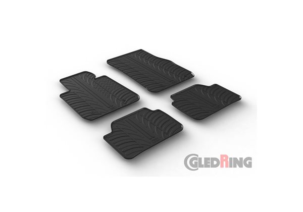 Alfombrilla goma Gledring BMW 1-Serie F20/F21 2011-2019 (4 piezas+clips montaje) 