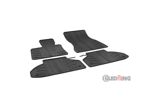 Alfombrilla goma Gledring BMW X6 (F16) 2014-2019 (4 piezas+clips montaje) 