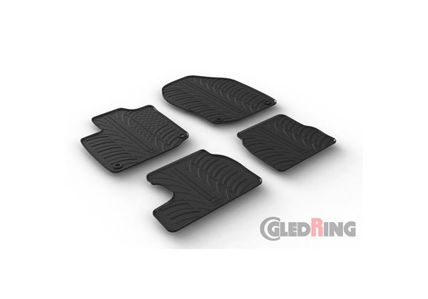Alfombrilla goma Gledring Honda Civic Diesel 2012-2017 (4 piezas+clips montaje) 
