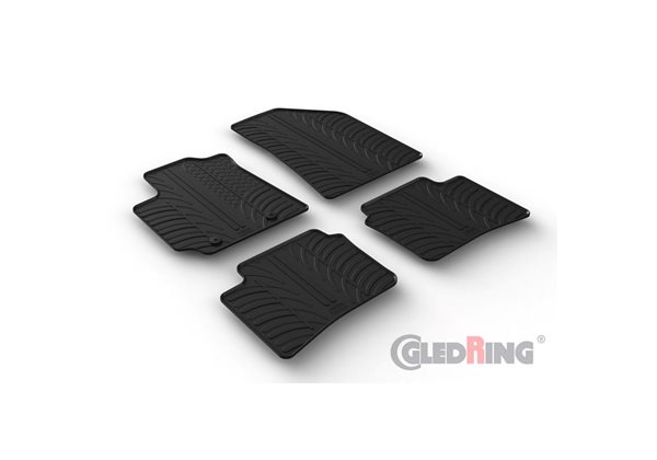 Alfombrilla goma Gledring Hyundai i10 2020- (4 piezas+clips montaje) 