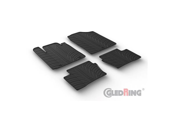 Alfombrilla goma Gledring Kia Picanto 2017- (4 piezas+clips montaje) 