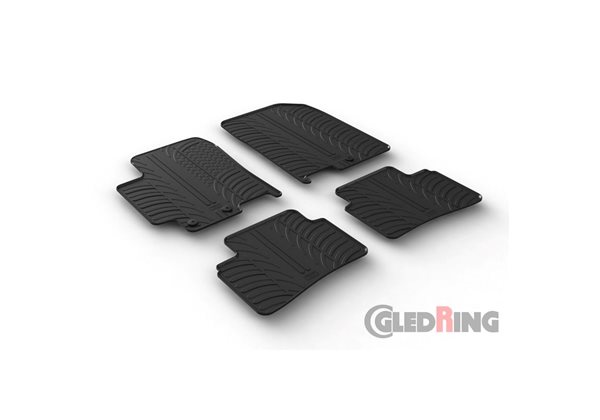 Alfombrilla goma Gledring Kia Rio 1/2017- & Kia Stonic 10/2017- (4 piezas+clips montaje) 