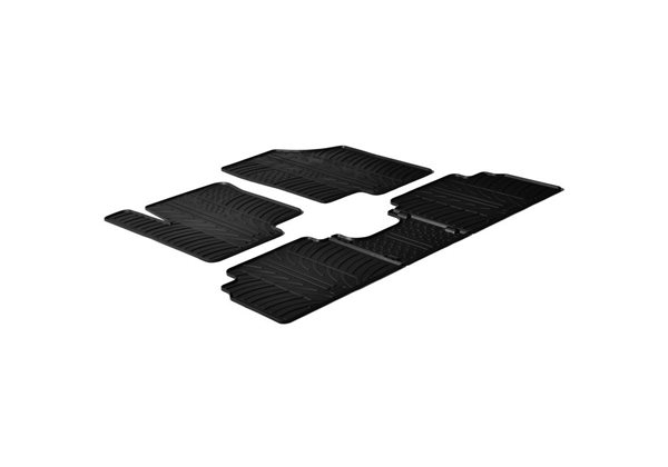 Alfombrilla goma Gledring Kia Venga 2009- / Hyundai ix20 2010- (5 piezas+clips montaje)