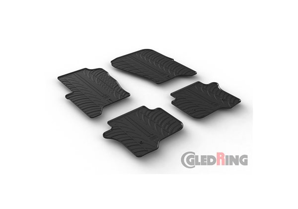 Alfombrilla goma Gledring Landrover Discovery 4 2009-2017 (4 piezas+clips montaje) 