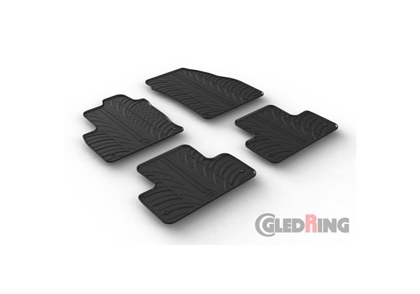 Alfombrilla goma Gledring Range Rover Evoque 2011-2019 (4 piezas+clips montaje) 