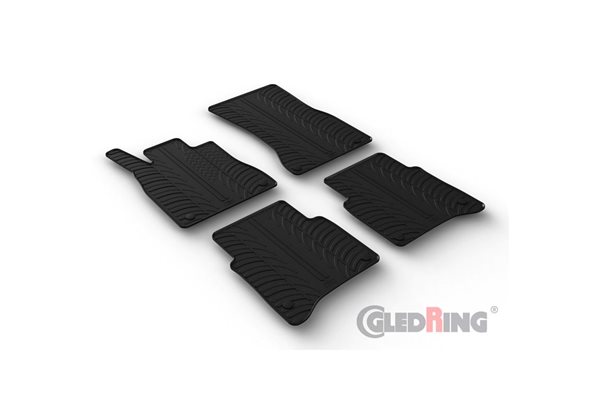Alfombrilla goma Gledring Mercedes S-Klasse V223 LWB 9/2020- (4 piezas+clips montaje) 