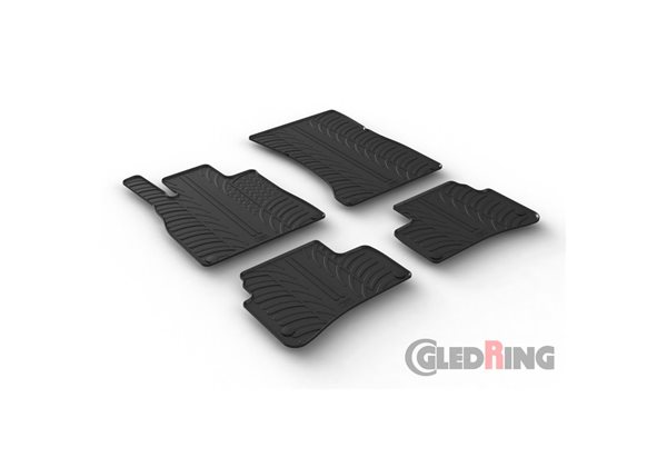 Alfombrilla goma Gledring Mercedes S-Klasse W222 9/2013-8/2020 (4 piezas+clips montaje) 