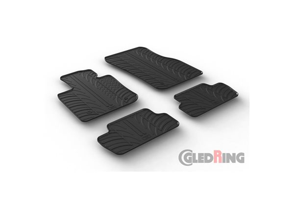 Alfombrilla goma Gledring Mini F56 3-pueras 2014- (4 piezas+clips montaje) 