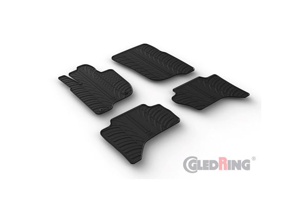 Alfombrilla goma Gledring Mitsubishi L200 (Triton) 2015-2019 & FL 2019- (4 piezas+clips montaje) 