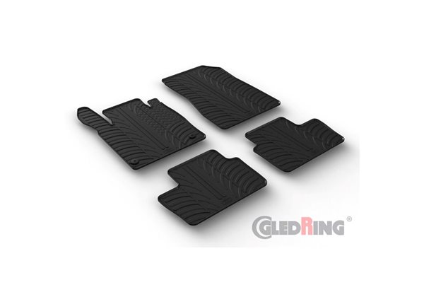 Alfombrilla goma Gledring Nissan Juke II 2019- (4 piezas+clips montaje) 