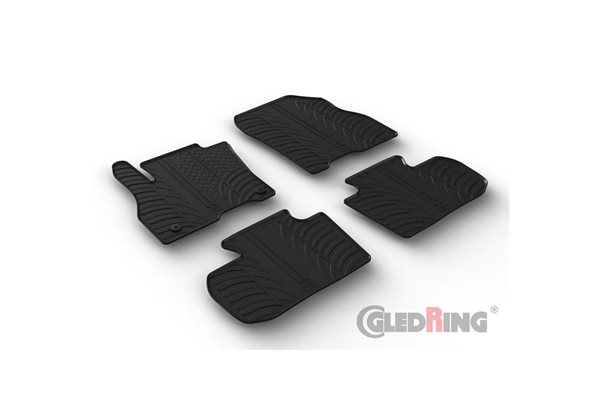 Alfombrilla goma Gledring Nissan Leaf II (ZE1) 2018- (4 piezas+clips montaje) 