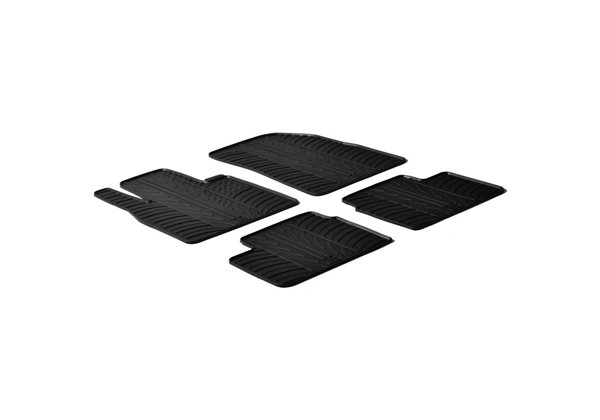 Alfombrilla goma Gledring Nissan Micra 2011-2017 (4 piezas+clips montaje) 
