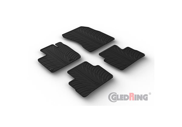 Alfombrilla goma Gledring Nissan Qashqai III (J12) 2021- (4 piezas+clips montaje) 