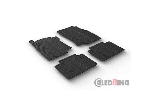 Alfombrilla goma Gledring Nissan X-Trail 2014-2020 (4 piezas+clips montaje) 