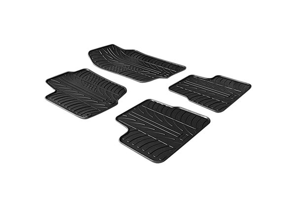 Alfombrilla goma Gledring Peugeot 207 2006- (4 piezas+clips montaje) 