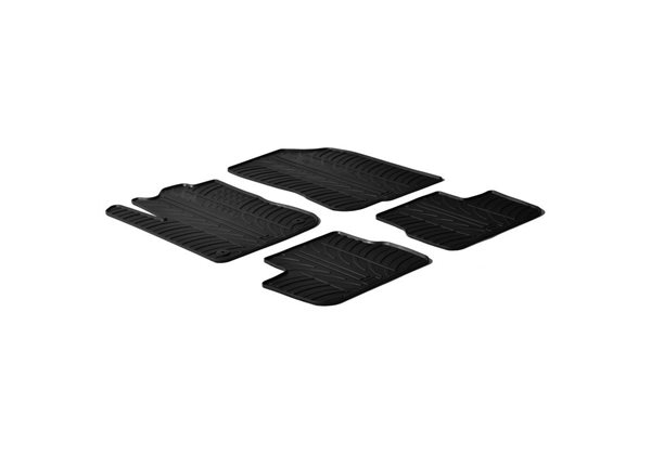 Alfombrilla goma Gledring Peugeot 208 2012-2019 (4 piezas+clips montaje) 