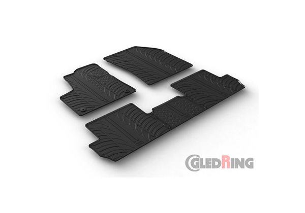 Alfombrilla goma Gledring Peugeot 3008 9/2016- (5 piezas+clips montaje)