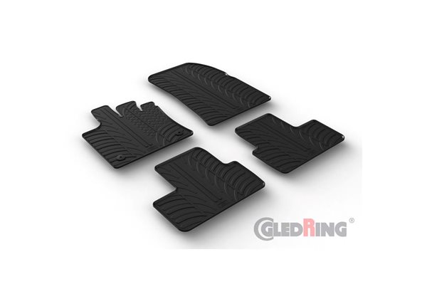 Alfombrilla goma Gledring Renault Captur II 1/2020- (4 piezas+clips montaje) 