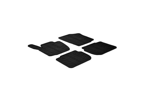 Alfombrilla goma Gledring Skoda Rapid 5 pueras 2012- & Seat Toledo 5 pueras 2013-(4 piezas+clips montaje) 