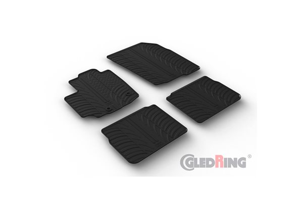 Alfombrilla goma Gledring Suzuki SX4 S-Cross 2022- (4 piezas+clips montaje) 