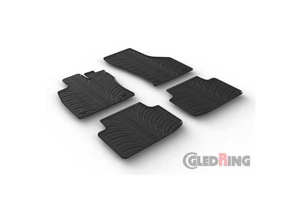 Alfombrilla goma Gledring Volkswagen Passat 3G Sedan/Variant 2014-(4 piezas+clips montaje) 
