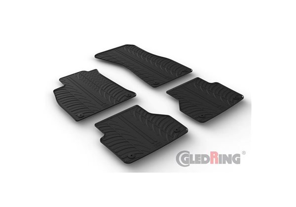 Alfombrilla goma Gledring Audi A6 & A7 5/2018- (4 piezas+clips montaje) 