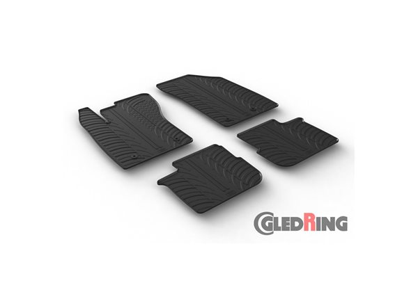 Alfombrilla goma Gledring Fiat Tipo 5-pueras/Kombi 2016-2021 (4 piezas+clips montaje) 