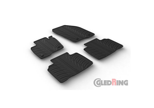 Alfombrilla goma Gledring Ford Edge 2016- (4 piezas+clips montaje) 
