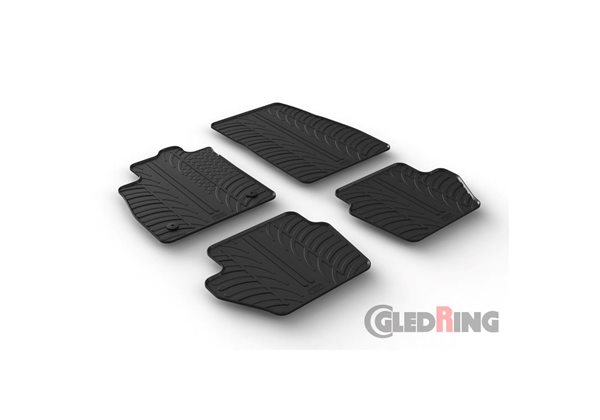 Alfombrilla goma Gledring Ford Fiësta 5-pueras 2017- & Ford Puma 2019- (4 piezas+clips montaje) 