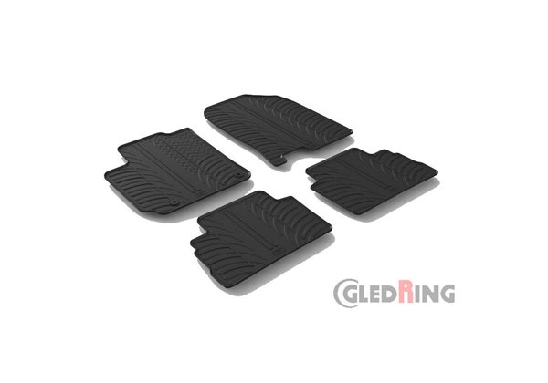Alfombrilla goma Gledring Hyundai Kona 7/2017- excl. Hybrid/EV (4 piezas+clips montaje) 
