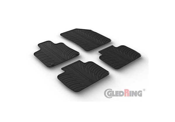 Alfombrilla goma Gledring Peugeot 508 II 2019- (4 piezas+clips montaje) 