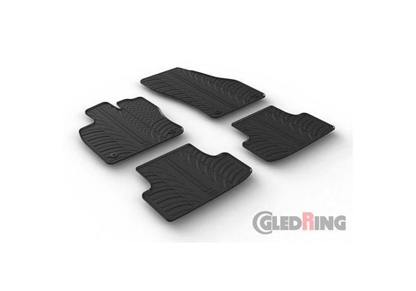 Alfombrilla goma Gledring Seat Ateca / Cupra Ateca 5/2016- (4 piezas+clips montaje) 