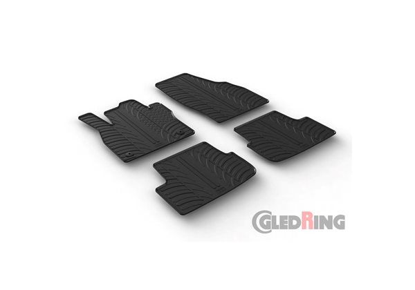 Alfombrilla goma Gledring Seat Ibiza 6F 5-pueras 6/2017- & Seat Arona 11/2017- & Skoda Fabia IV 2021- (4 piezas+clips montaje) 