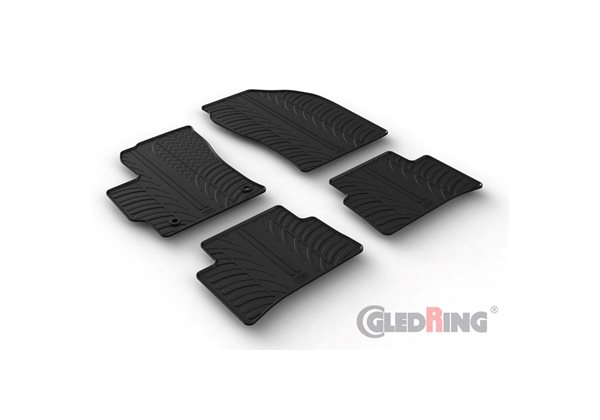 Alfombrilla goma Gledring Toyota Corolla HB 5-pueras Benzine/Hybrid 12/2018- (4 piezas+clips montaje) 
