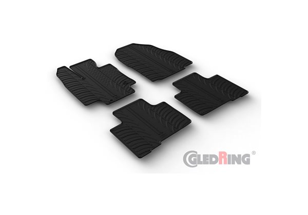 Alfombrilla goma Gledring Toyota Highlander incl. Hybrid 2021- (4 piezas+clips montaje) 