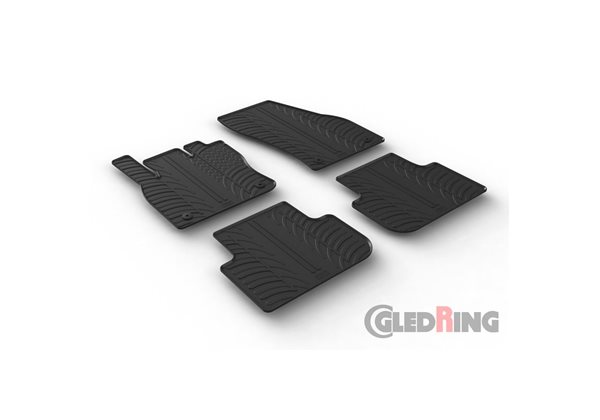 Alfombrilla goma Gledring Volkswagen Tiguan 4/2016- (4 piezas+clips montaje) 
