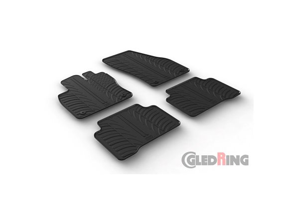 Alfombrilla goma Gledring Volkswagen Touran 2015- (manual) (4 piezas+clips montaje) 