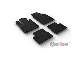 Alfombrilla goma Gledring Fiat 500e 2020- (4 piezas+clips montaje) 