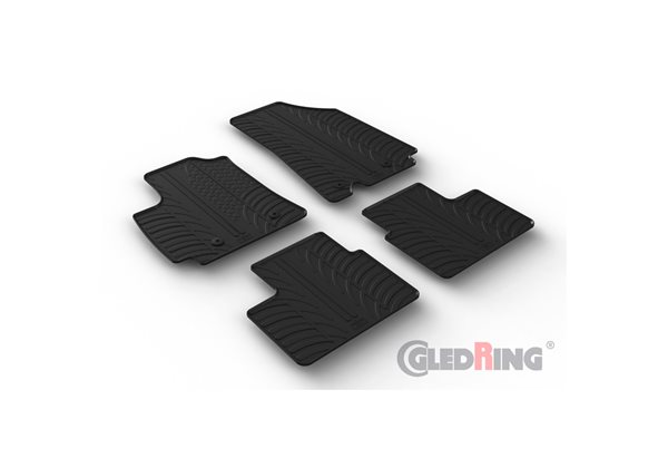 Alfombrilla goma Gledring Renault Arkana 2020- (4 piezas+clips montaje) 