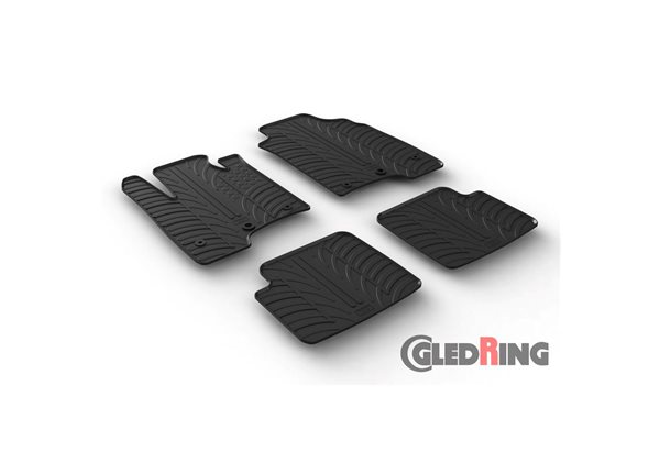 Alfombrilla goma Gledring Fiat Panda 2014- (4 piezas+clips montaje) 